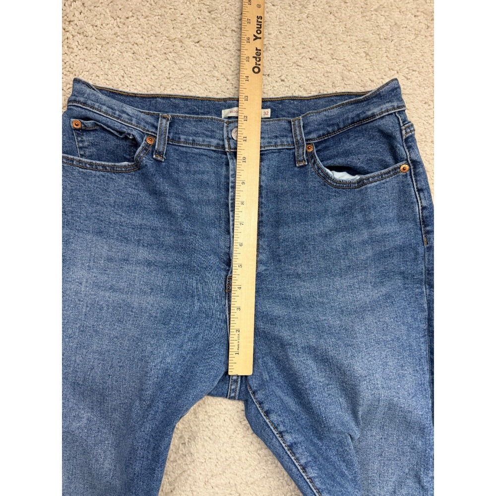 Levis Wedgie Straight Jeans Womens Size 32 Blue Button Fly High Rise Denim - Picture 8 of 10